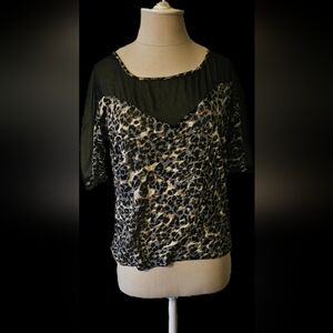 Express Leopard Print Sheer Top